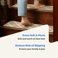 thumbnail image 6 of MBIGM Carpet Stair Treads Non-Slip for Indoor Steps, Soft Plush Polyester Stair Runners, Light Gray / White, 15 Pack, 6 of 8