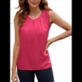 thumbnail image 1 of Camiseta Sin Mangas de Satén de Seda para Mujer, Atuendo Informal de Verano para Negocios 2025, Camisa Elegante Sin Mangas para el Trabajo Rosa Roja M, 1 of 9