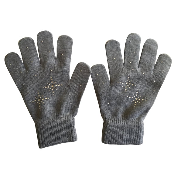 Fedol Ice Skating Gloves with Glitter Rhinestones Snow Flakes