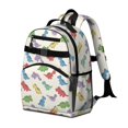 thumbnail image 2 of Dinosaur and Silhouette Beige Pattern Cute School Backpack Bag for School with Padded Back and Adjustable Shoulder Straps 15.25"x11.5"x5.25", 2 of 5
