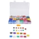 thumbnail image 1 of Fusible Automotriz, 250 Piezas Mediano + Pequeño, Transparente, Fuerte Conductividad, Fusibles De Cuchilla De Repuesto Para Automóvil Con Caja De Almacenamiento Para Equipos, 1 of 7