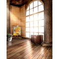 thumbnail image 1 of BSDHOME Polyester 5x7ft Wooden Floor Room Flowers Clock Photography Backdrops Photo Props Studio Background, 1 of 2