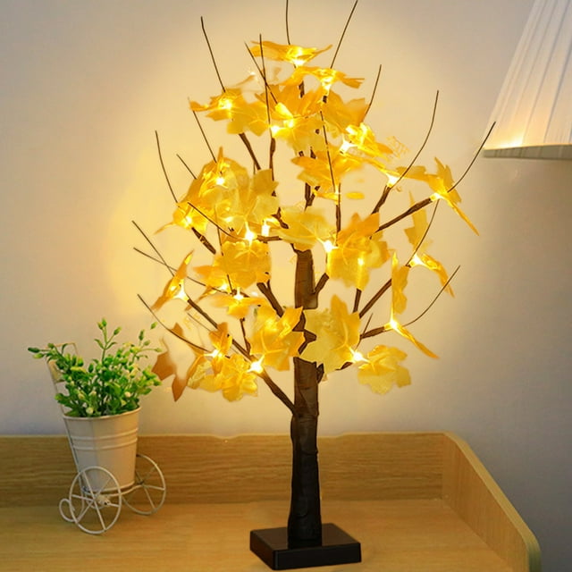 Small Tree Lights LED Christmas Party Decoration Lights Birchs Tree Decoration Lights Thanksgiving Easter Indoor Event Landscapes Glows Tree Maple Leaf Tree