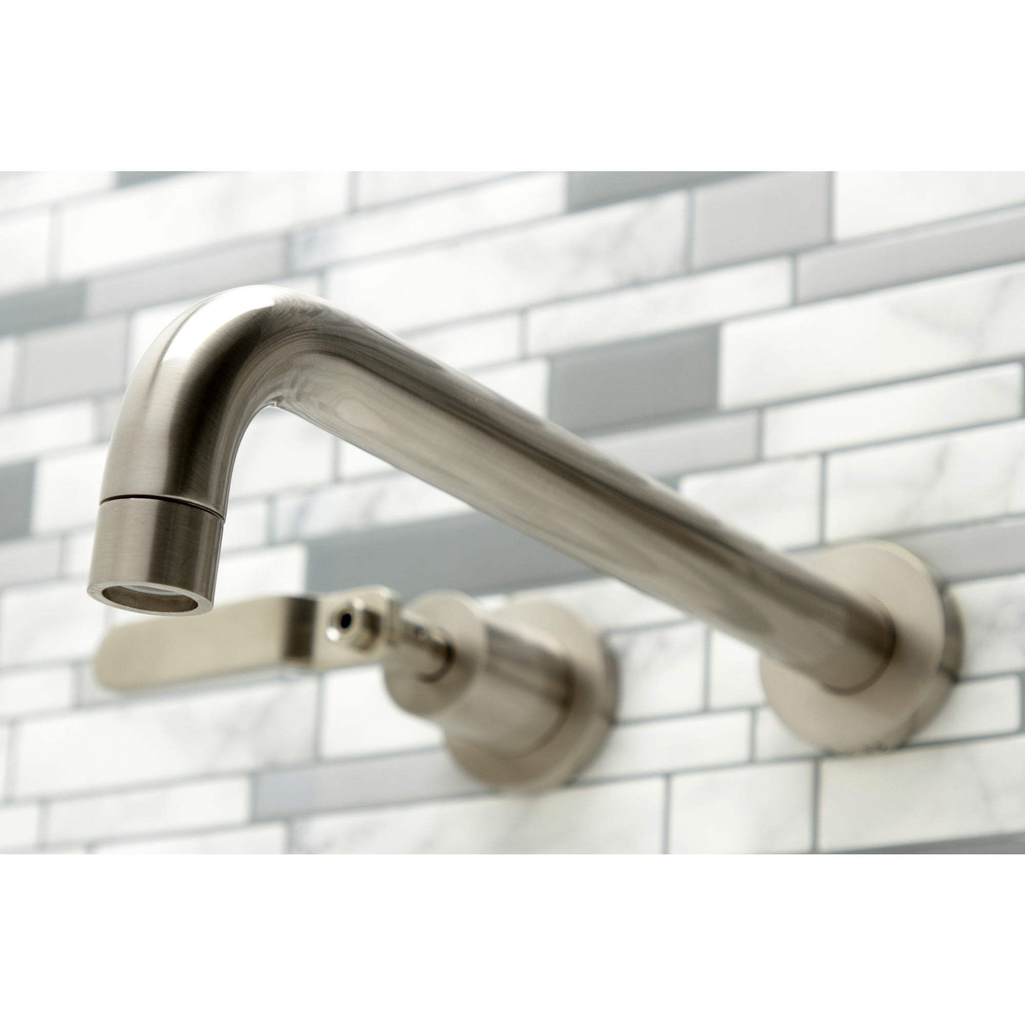 Kingston Brass KS8058KL Whitaker Two-Handle Wall Mount Roman Tub Faucet, Brushed Nickel