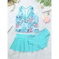 thumbnail image 3 of Rswnyirn Kids Girls 2-Piece Swimsuit Swimming Cover-Up Sets Tops with Bottoms Skirt Mint Green 8-10, 3 of 7