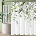 thumbnail image 5 of Stall Eucalyptus Leaves Shower Curtain, Sage Green Watercolor Plant Narrow Half Floral Shower Curtain 36 x 72, Waterproof Fabric Bathroom Shower Stall Shower Curtain Sets with Hooks., 5 of 6