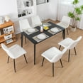 thumbnail image 5 of XINMICS Modern Velvet Dining Chairs Set of 2 Kitchen Chair, White, 5 of 6