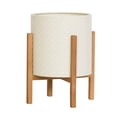 thumbnail image 2 of Modern Metal Planter Pot With 4-Leg Wood Base - Beige - 14.75"H x 12"W, 2 of 4