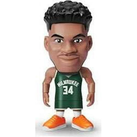 5 Surprise NBA Ballers Giannis Antetokounmpo Figure (Green Road Jersey, Comes with Court Base, Sticker, Card & Ball) (No Packaging)