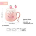 thumbnail image 4 of Cute Strawberry Mugs Pink Coffee Mug Ceramic kawaii Cup Morning Tea Milk Fruit Mug with Lovely Lid Stainless Steel Spoon Creative Novelty Birthday Christmas for Lovers Girl 500ML (S), 4 of 7