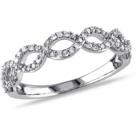 Miabella 1/4 Carat T.W. Diamond 14kt White Gold Infinity Ring
