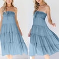thumbnail image 6 of Xaqiouau Women's High Waisted Smocked Tiered Maxi Skirt Soft Lightweight Flowy Casual Boho Long Skirt for Summer Beach Vacation and Everyday Wear, 6 of 9