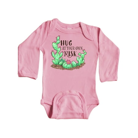 

Inktastic Hug At Your Own Risk Cacti and Succulents Gift Baby Boy or Baby Girl Long Sleeve Bodysuit