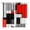 Black Red, variant on Black Red Geometric Kitchen Curtains 63 Inch Length, Red White Abstract Art Modern Grommet Top Bedroom Living Room Curtains, Light Filtering Cafe Curtain Drapes 2 Panels Set 84''x63''