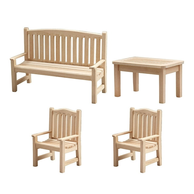 4 Pcs Banc de Maison Miniature Modèles de Chaises de Jardin Mini Banc Décoratif de Jardin