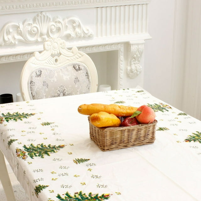 2 Pcs Nappe Jetable de Noël 43"x70 Pouces Festive Dessin Animé Rectangulaire Nappe PVC Housse de Table de Salle à Manger de Noël