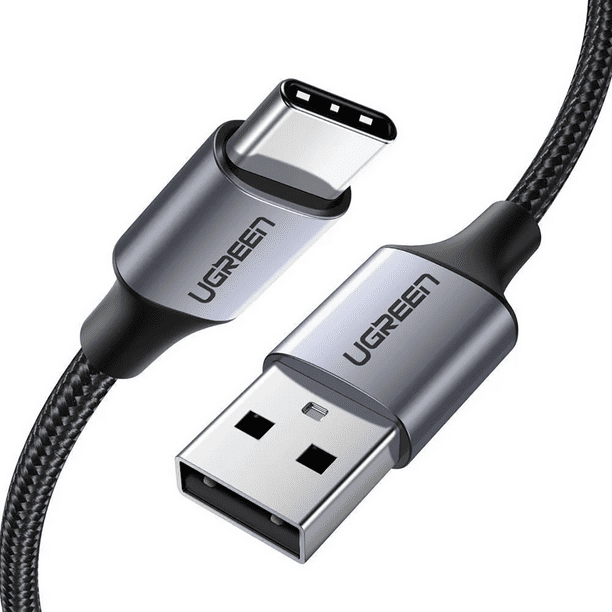 Cable USB-A 2.0 A USB-C Ugreen Niquelado Trenzado 2m Negro