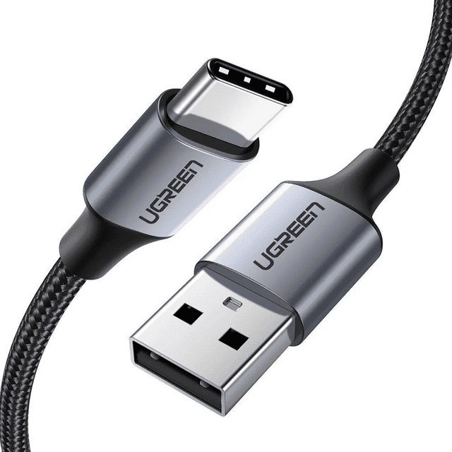 Cable USB-A 2.0 A USB-C Ugreen Niquelado Trenzado 2m Negro