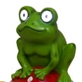 thumbnail image 2 of Alpine Corporation Solar Frog Sitting on Mushroom Statue with LED Lighted Eyes, 2 of 5