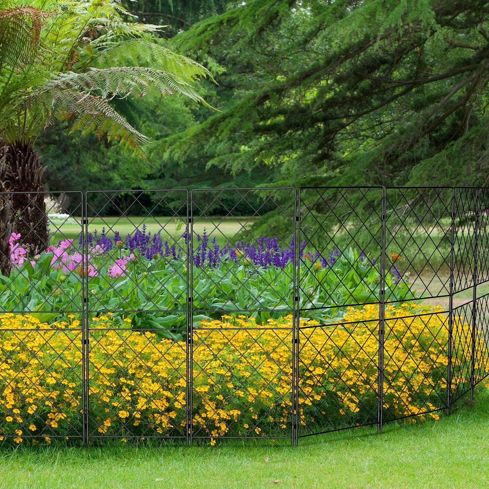 Decorative Garden Fence 10 Pack, 38.6in(H) x 10ft(L) Rustproof Metal No Dig Fence Animal Barrier for Dog, Wire Border Panel Fencing for Yard Patio Outdoor Decor