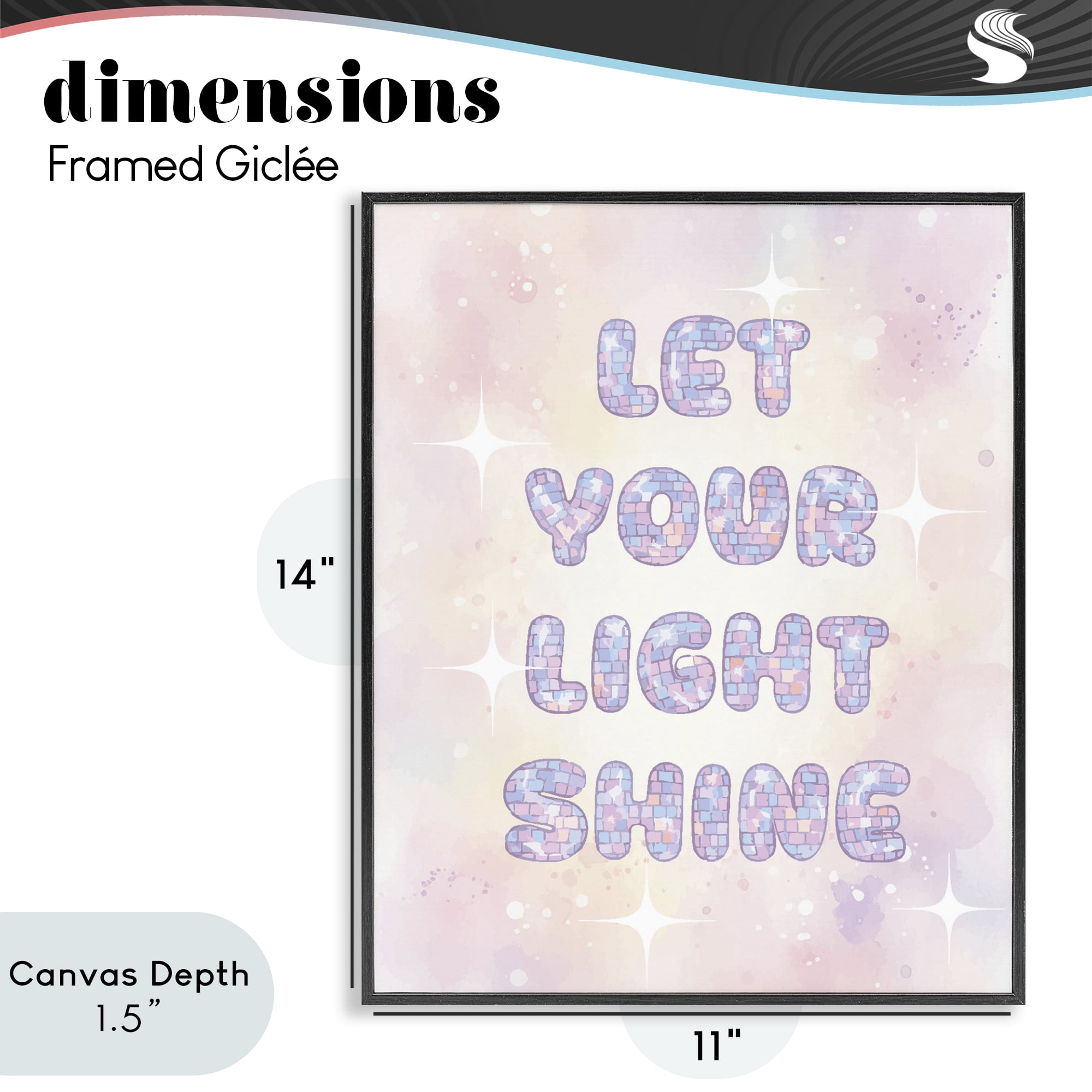 Stupell Industries Let Your Light Shine Pastels Black Framed Giclee Art, design by Lil' Rue