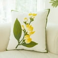 thumbnail image 2 of Flower Embroidered Throw Pillow Covers, Farmhouse Decorative Square Floral Accent Cushion Covers, Lumbar Pillow for Sofa Living Room Bedroom Home Decor Art 18 x 18 Inch, 2 of 5