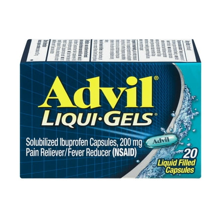 Advil Liqui-Gels Pain Reliever/Fever Reducer (Ibuprofen) 200mg 20 ct Box