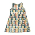 thumbnail image 3 of Girls Dress Colorful Christmas Tree Sleeveless Dress for Girls Hem A-Line Casual Sundress, 3 of 7