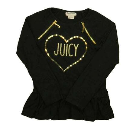 

Pre-owned Juicy Couture Girls Black | Gold Long Sleeve T-Shirt size: 5T