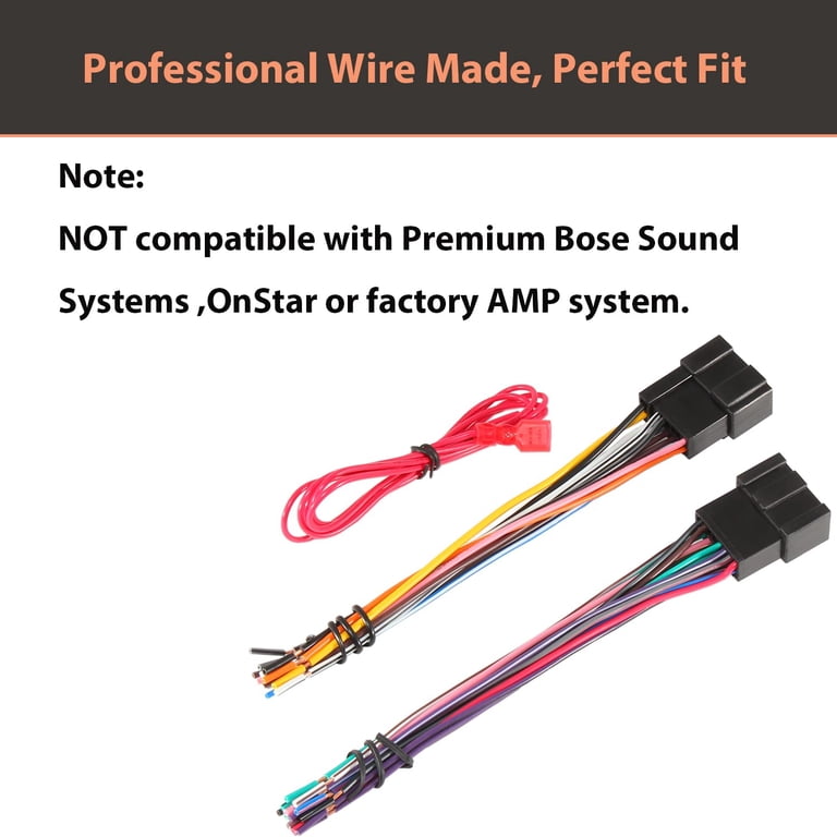 PAC Wiring Harness Interface For GM With Bose & OnStar – Retains Factory Features, Black