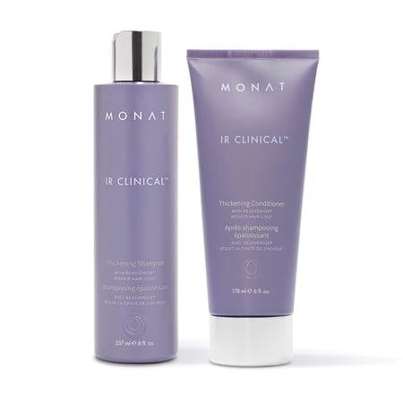 MONAT IR Clinical Thickening Shampoo & Conditioner Set – Hair Strengthening & Volumizing System for Thicker  Fuller-Looking Strands – Natural Hair Care with Rosemary  Mint & Pea Extract
