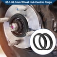 thumbnail image 2 of Car Wheel Hub Centric Rings Wheels Center Shaft Shock Absorbing Hubrings Durable Polycarbonate OD 65.1mm to ID 56.1mm 2 Pcs Black, 2 of 7