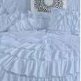 thumbnail image 3 of D.N.G. BEDDINGS 100% Egyptian Cotton 5 Piece Circle Ruffle Comforter Set with 1 Freebie Ruffle Pillow | 550 GSM Filled Microfiber - Twin/TwinXL Size, Light Blue Color - 800 Thread Count, 3 of 5