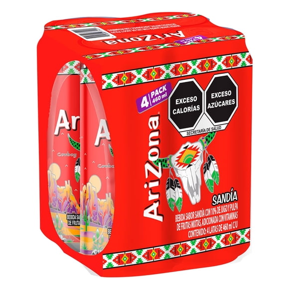 Bebida Arizona sabor sandia 4 pack 460 ml