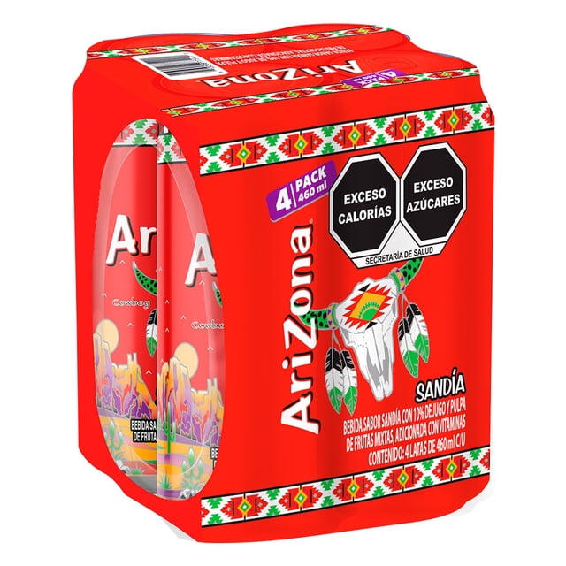 Bebida Arizona sabor sandia 4 pack 460 ml