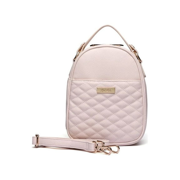 Luli Bebe Monaco Snack Bag Unisex Hand Carry Storage Bag Stylish Vegan Leather | Pastel Pink
