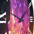thumbnail image 3 of Designart "Purple Gold Vibrant Stones Regal Gem Tones" Stone Geode Oversized Wall Clock, 3 of 5