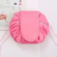 thumbnail image 1 of Women Drawstring Cosmetic Bag Travel Storage Makeup Bag Organizer Foldable Make Up Pouch Portable Waterproof Toiletry Case Deep pink, 1 of 6