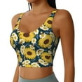 thumbnail image 2 of Xecao Sunflowers for Sports Bra with Removable Pads, Crop Tank Top Design, Women's Longline Sports Bra - Non-Wired - Medium, 2 of 9