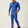 thumbnail image 5 of Zormilly Track Suits Mens Quarter Zip Pullover Elastic Waist Joggers Lounge Set with Pockets Casual Two Piece Outfits Sets, M-3XL, 5 of 5