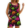 thumbnail image 5 of Women's Pajama Sets Halloween Print Sleeveless 2 Piece Set Tank Top and Shorts for Parties and Everyday Casual Outfits 04 S, 5 of 6