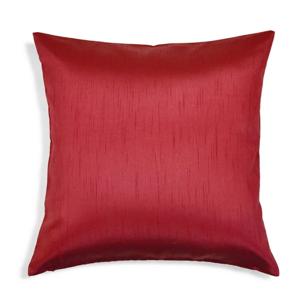 Aiking Home Solid Faux Silk Euro Sham / Pillow Cover 26 by 26 Red
