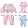 thumbnail image 3 of mgoYE Toddler Baby Girl Boy Birthday Outfit One Embroidery Jumpsuit Long Sleeve Peter Pan Collar Romper 1st Birthday Cake Smash Outfit, 3 of 6