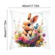 thumbnail image 3 of Easter Cute Bunny Pillow Cover Office Chair Cushion Cover Home Bedside Pillow Cover Sofa Pillow Cover 17.72x17.72 Inch, 3 of 6