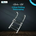 thumbnail image 2 of MARINE CITY Stainless Steel Anti-Slip 2 Step Folding Telescoping Dock Ladder - Ideal for Marines, Boats, Yachts, Swimming Pools, 2 of 7