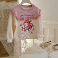 thumbnail image 3 of Sudadera coreana con dibujos animados en color beige y rosa de sirena para niñas de otoño e invierno de 2024, 3 of 5