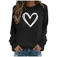 thumbnail image 2 of Jsaierl Chandails en Molleton Décontractés à Col Rond pour Femmes Imprimé Cœur Manches Longues Pull-Over Automne Chaud Confortable Hauts Tendance Mignons Polyvalents Chemises Quotidiennes Blouses de Sortie, 2 of 6