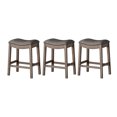 thumbnail image 1 of Maven Lane Adrien Counter Stool, Reclaimed Oak, Ronan Stone Vegan Leather, Set of 3, 1 of 6