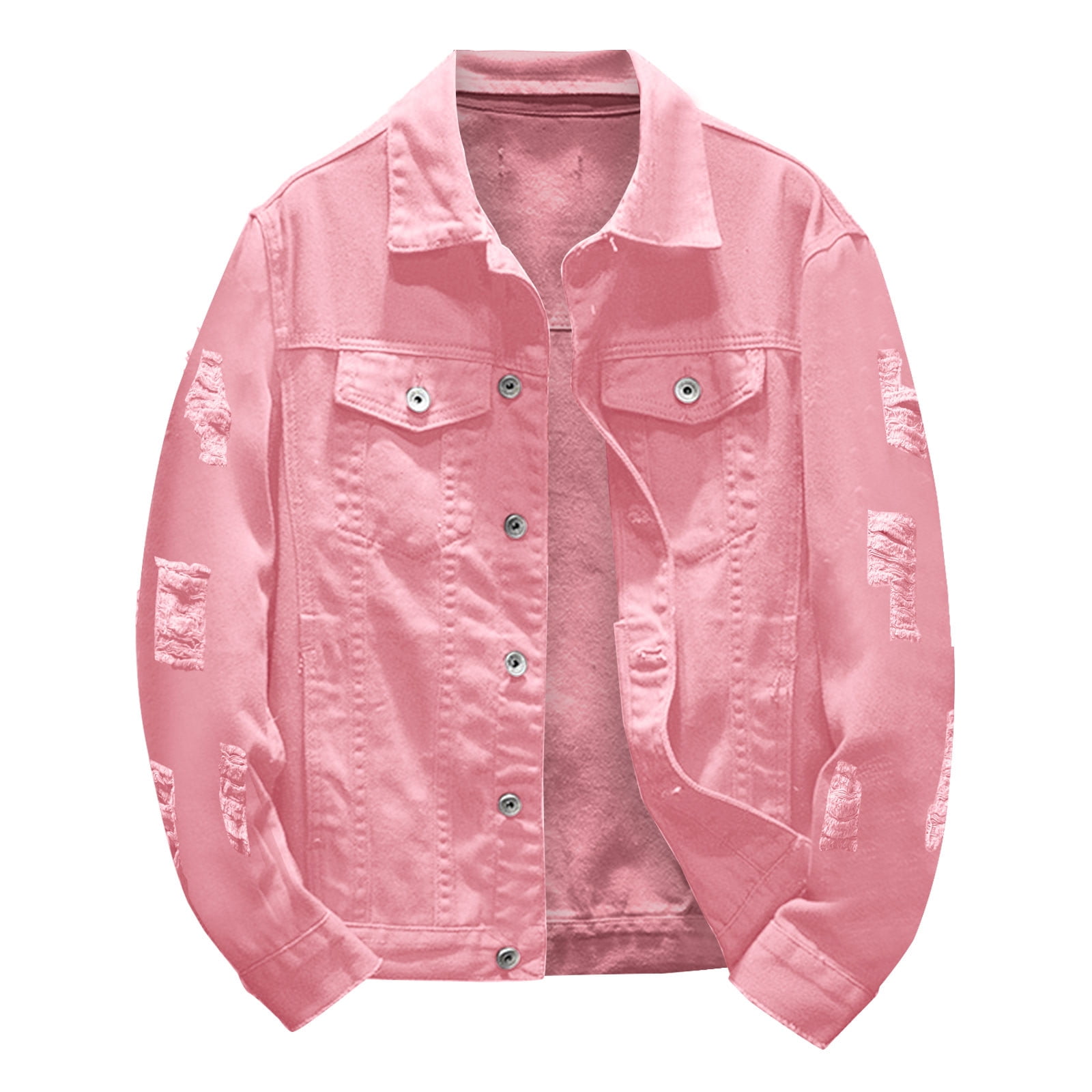 Denim Jacket Mens Spring And Autumn Fashion Leisure Solid Color Buckle  Lapel Denim Jcket Coat Top Blouse