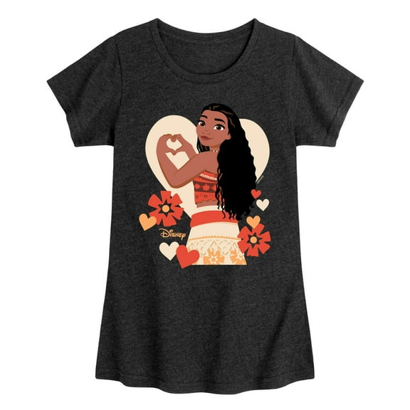 Disney Princess - Love Moana - Toddler and Youth Girls Short Sleeve Graphic T-Shirt